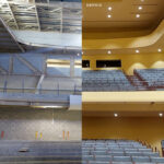 Imagem do Antes e do Depois da obra feita pela Artesana Engenharia no Teatro Cultura Artistica